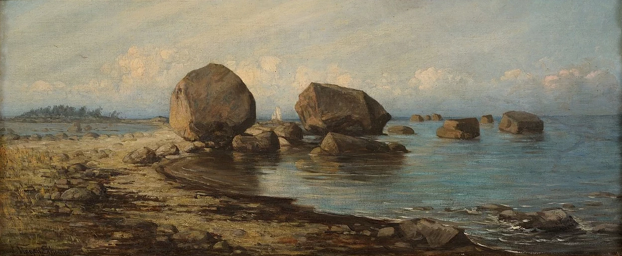 Julie Wilhelmine Hagen - Schwarz, La spiaggia di Kasmu, Tartu Art Museum's painting collection